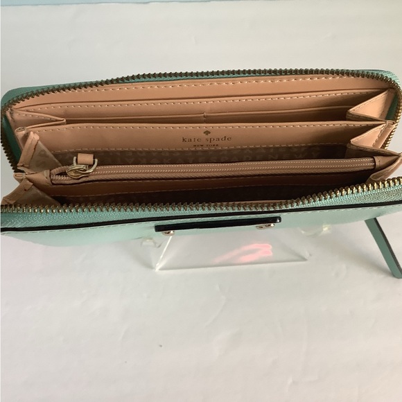 Kate Spade Wellesley Mint Mojito Leather Long Zip Around Wallet - Picture 12 of 16